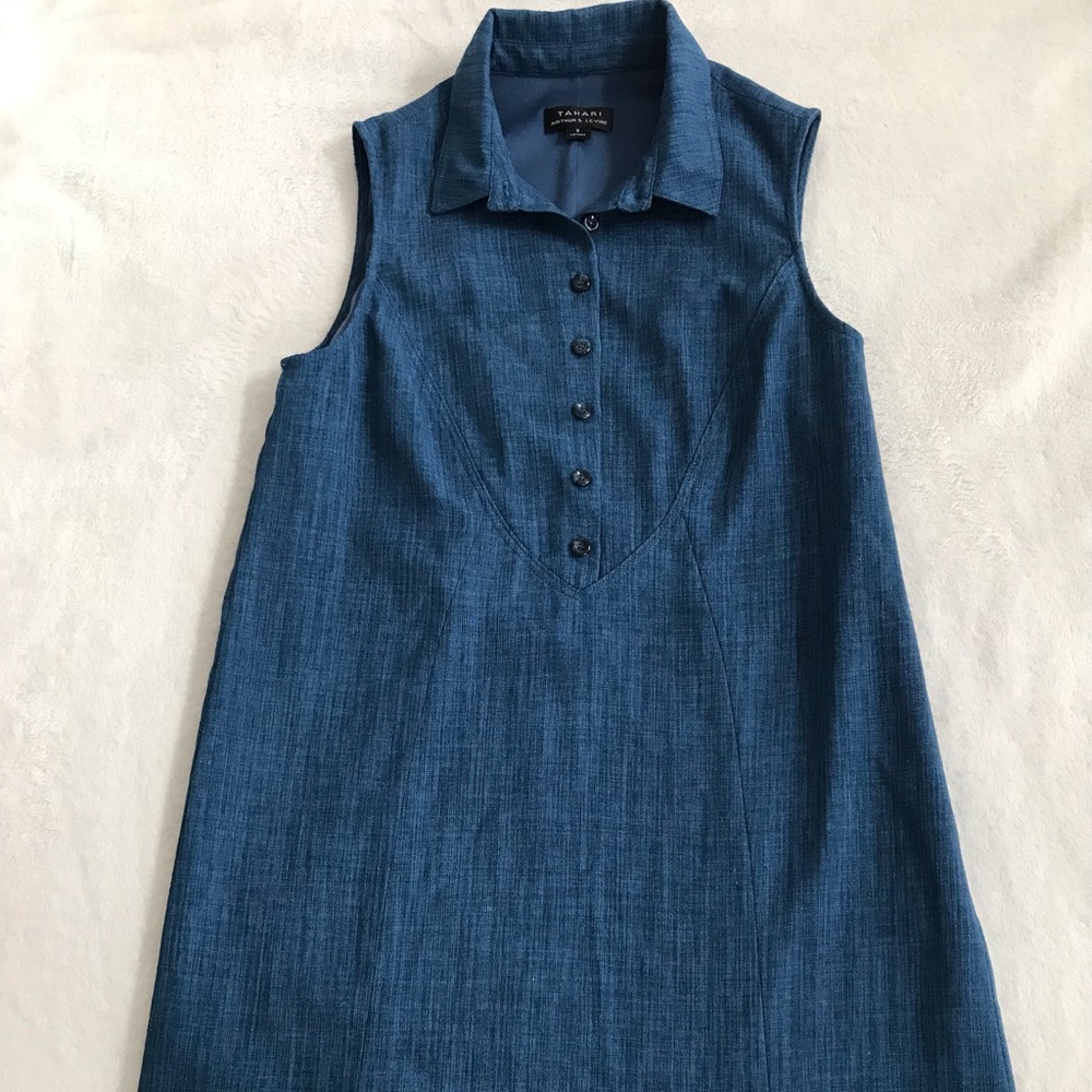 Tahari size 6 button down collared dress